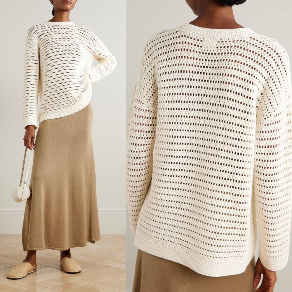 LESET Lucy crocheted cotton sweater XS/S $520
